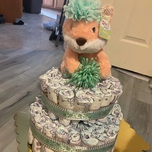 Handmade fox diaper cake